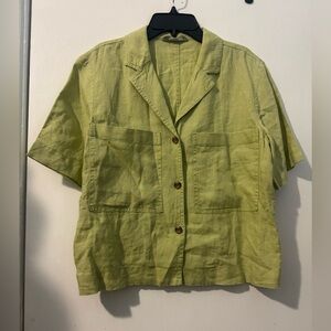 Everlane Olive Green Linen Shirt